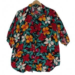 Vintage California Krush Floral Rayon Button-Up Shirt